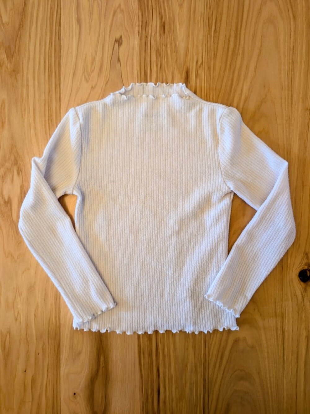 Old Navy Kids Ribbed Lettuce-Edge Long Sleeve Top - Size XS (5)